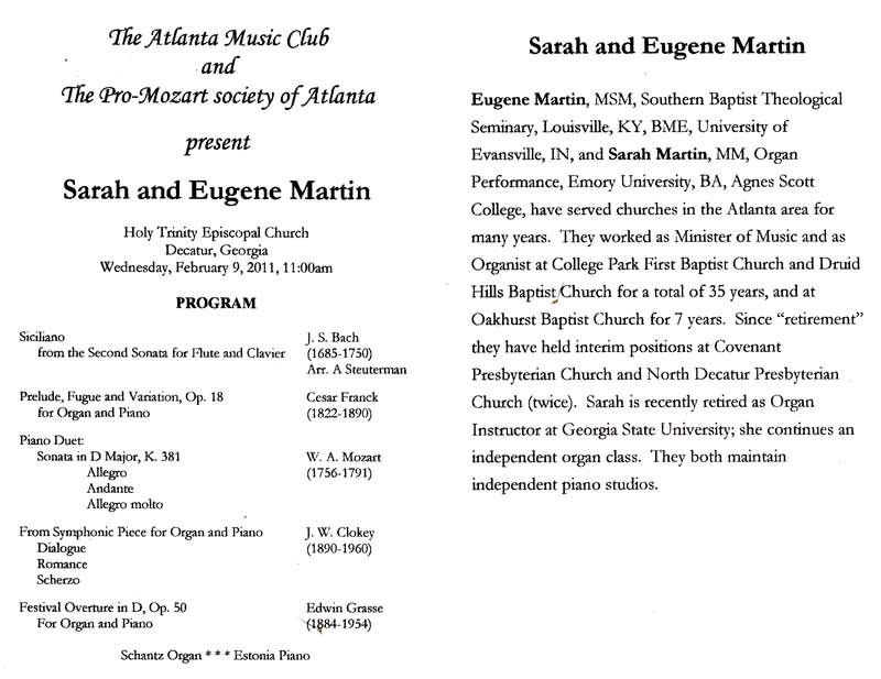 Morning Musicale Program